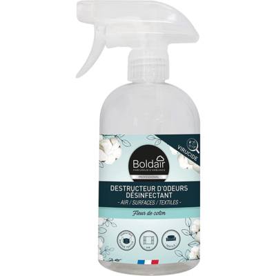 Spray 500 ml Destructeur d'odeurs Désinfectant Fleur de coton - BOLDAIR