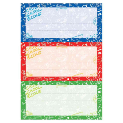 Etiquettes pour livres "Ecoles", 76 x 35 mm 3 Planches de 3 - HERMA