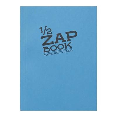 Bloc 1/2 ZAP BOOK Encollé grand côté A6 105x148 mm 160p blanc couverture aléatoire - CLAIREFONTAINE