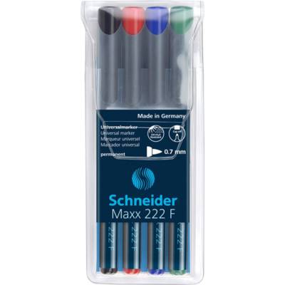 Marqueur universel Maxx 222 Pointe Fine Permanent Pochette 4 assorti - SCHNEIDER
