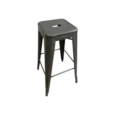Tabouret haut Tolix gris brut verni H75 MANON - OCCASION