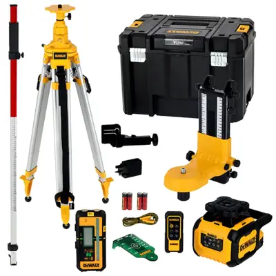 Pack pro niveau laser rotatif simple pente - faisceaux verts - USB-C - DEWALT - DCLE15221GL-QW