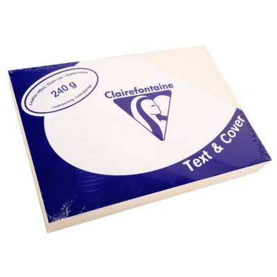 Paquet 100 Couvertures reliure Text&Cover Cuir 240g A4 210x297 mm Ivoire - CLAIREFONTAINE
