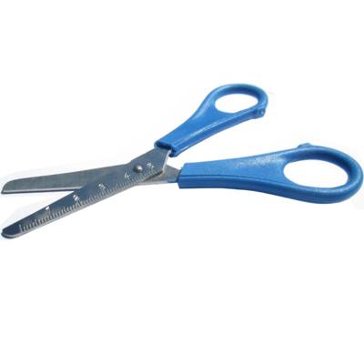Ciseaux Scolaire Inox Lame Graduée Anneaux Moulés Bout Rond 13 cm Coloris Aléatoire - WONDAY