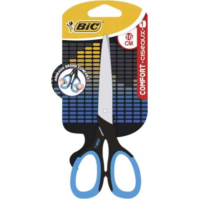 Ciseaux COMFORT Anneaux souples Grand confort 16 cm Coloris Aléatoire - BIC