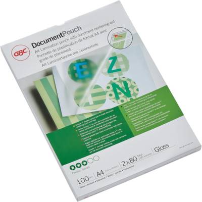 Lot de 100 pochettes de plastification A4 brillant 2x80 microns - GBC