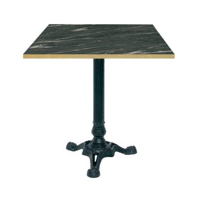 Table pied noir 70x70cm calypso chants laiton - intérieur - RestooTab