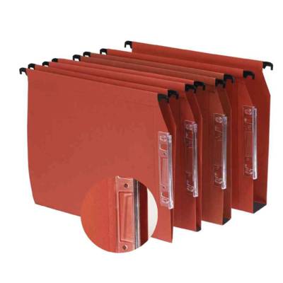 Boite de 25 Dossiers suspendus Armoire 220g Volet d'arafage Fond V Orange - ELBA