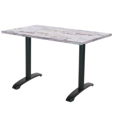 Table pied noir 120x70cm chene islande - intérieur - RestooTab