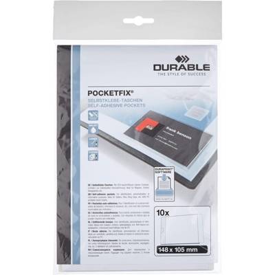 Pqt de 10 Pochettes adhésives POCKETFIX L148 x H105mm Ouverture Latérale - DURABLE