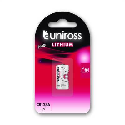 Pack de 1 Pile Lithium CR123A, 3V - UNIROSS