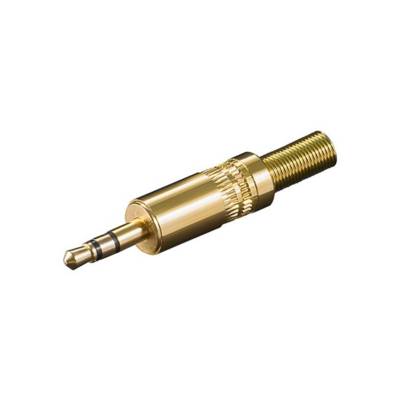 Fiche Audio Jack 3,5 mm Stereo Mâle à Souder Métal Plaqué Or - GOOBAY