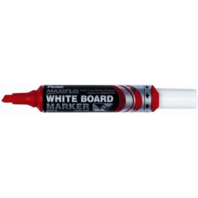Marqueur tableaux blancs MAXIFLO, Pointe biseautée large, Rouge - Pentel