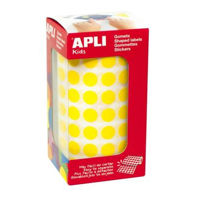Rouleau de 5192 Gommettes Rondes 10,5 mm Jaune - APLI-AGIPA