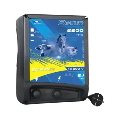 Electrificateur secteur 13 000 V / 2 J pour clôtures moyennes et animaux domestiques sensibles - 606204 - LACME SARL