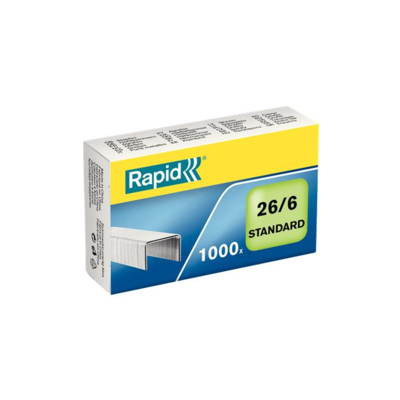 Boite de 1000 agrafes standard 26/6 galvanisées - Rapid