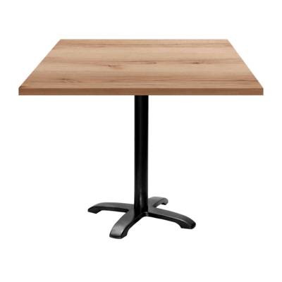 Table pied noir 90x90cm chene delano - intérieur - RestooTab