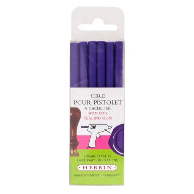 6 Batons de cire pour pistolet - Aubergine - HERBIN