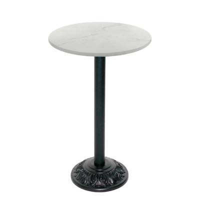 Mange-debout pied noir Ø60cm marbre paros - intérieur - RestooTab