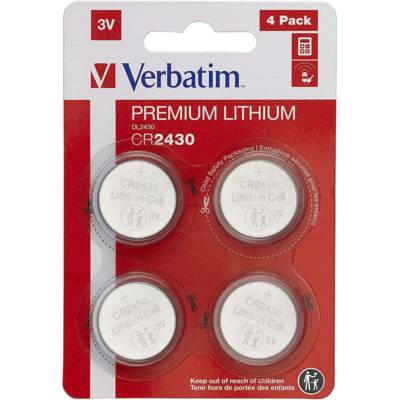 Pack 4 piles CR 2430 Lithium 3V - VERBATIM