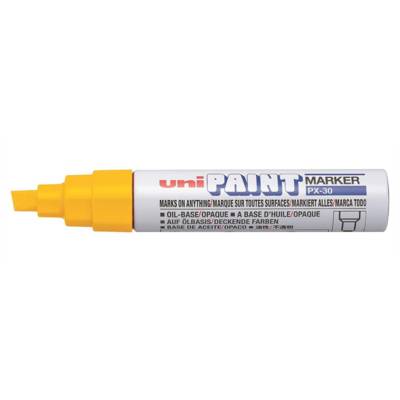 Marqueur PAINT Marker PX30 pointe biseautée large 4 - 8,5mm Jaune - UNI-BALL