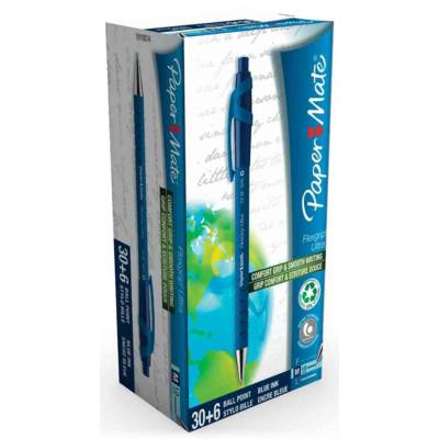 Pack de 30+6 stylo à bille FlexGrip Ultra, bleu - PAPER:MATE
