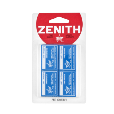 Lot de 4 Boîte de 1000 Agrafes 130/E 6/4mm en acier - Zenith