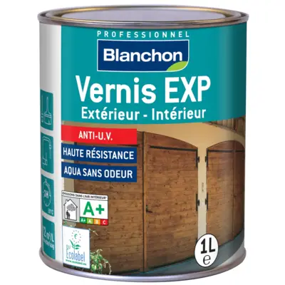 Vernis EXP pour boiseries et menuiseries int/ext incolore brillant 1 L - Haute résistance aux UV - BLANCHON - 04103720