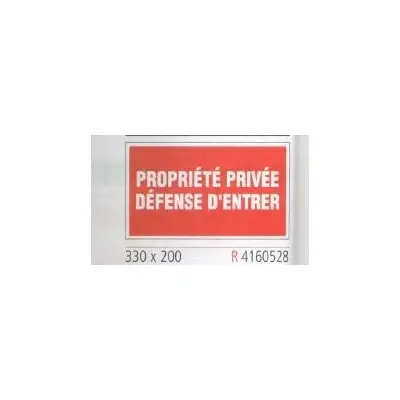 Panneau signalisation 330x200 "Propriété Déf d'entrer" - Maxoutil