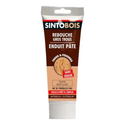 Rebouche bois pour gros trous et fissures SINTO Bois clair 330g - 39000 - SINTO SA