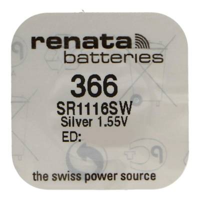 Pile bouton Silver Oxyde 366 / SR1116 SW 0% mercure - RENATA