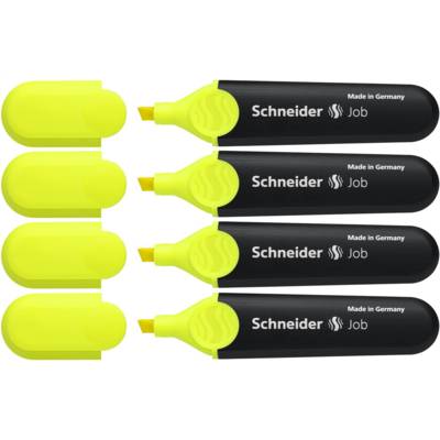 Surligneur Job jaune Pochette 4 pièces - Schneider