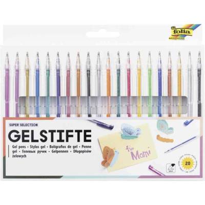 Stylo gel SUPER SELECTION, étui de 20 - Folia