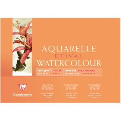 Bloc Etival grain fin 36x48 25 feuilles 300g encollé 4 côtés - CLAIREFONTAINE