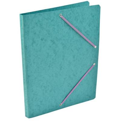 Chemise Carte Lustée simple format 24 x 32 cm avec élastiques Vert - COUTAL