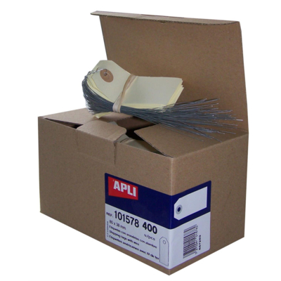 Lot de 400 étiquettes américaines avec Fil de Fer 80 x 38 mm - Apli-Agipa
