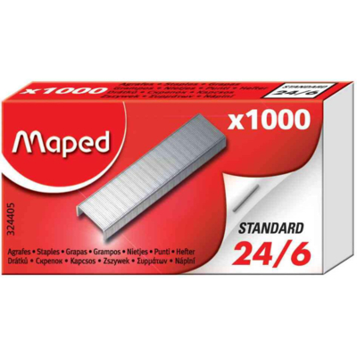Boite de 1000 Agrafes 24/6 zinguées - Maped