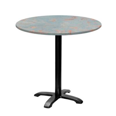 Table pied noir Ø80cm gris rouille - intérieur - RestooTab