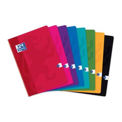 Cahier Piqué A4 96 Pages 90g Petits Carreaux 5x5 avec Marge Coloris Aléatoire - OXFORD