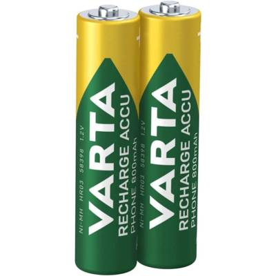 Lot de 2 piles téléphone AAA "Professional Phone Power" 800mAh - VARTA