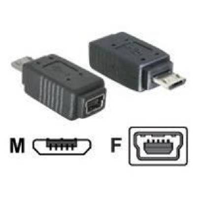 Adapter micro USB-B Mâle vers USB mini-B Femelle Noir - DELOCK