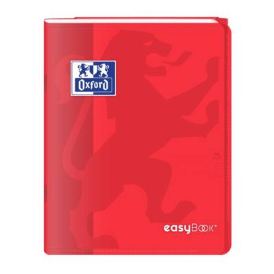 Cahier Easybook agrafé 17x22cm 96 pages grands carreaux 90g rouge - Oxford