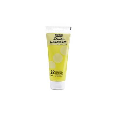 Tube 100ml Peinture Studio Gouache Fine Jaune citron - PÉBÉO