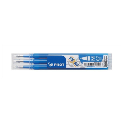 Set de 3 Recharges roller FRIXION BALL BLS-FR7 pointe moyenne bleu ciel - PILOT