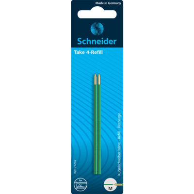 Recharges pour stylo Take 4 Refill vert x2 trait moyen - Schneider