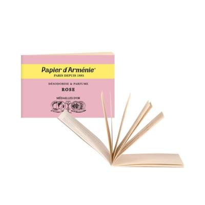 Carnet de 12 feuilles de 3 lamelles parfum La Rose - PAPIER D'ARMÉNIE