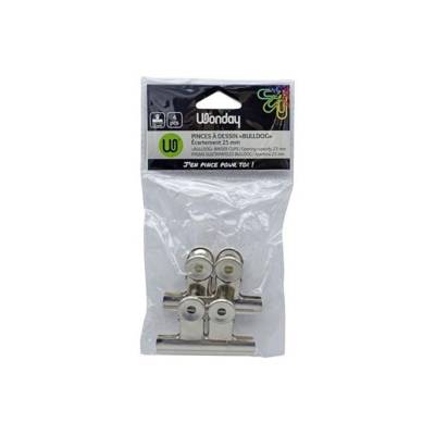 Sachet de 4 Pinces BULLDOG 50 mm - Ecartement 25mm - WONDAY