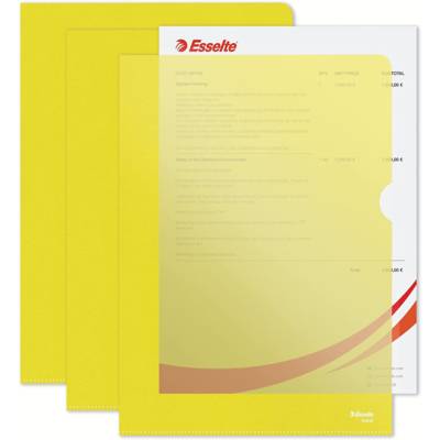 Boîte de 100 pochettes-coin Copy Safe en polypropylène 11/100e Jaune - ESSELTE