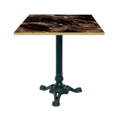 Table pied noir 70x70cm capuccino chant laiton - intérieur - RestooTab