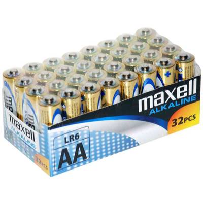 Pack de 32 piles Alcalines Mignon AA LR6 - MAXELL